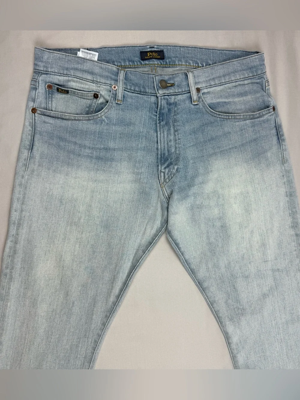 Polo Ralph Lauren Mens Hampton Slim Jeans 32 x 30 Light Washed Denim B9
